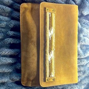 UGG Camel colored Beaded Clutch